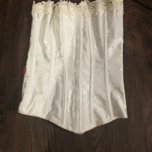 Omens white lace up corset